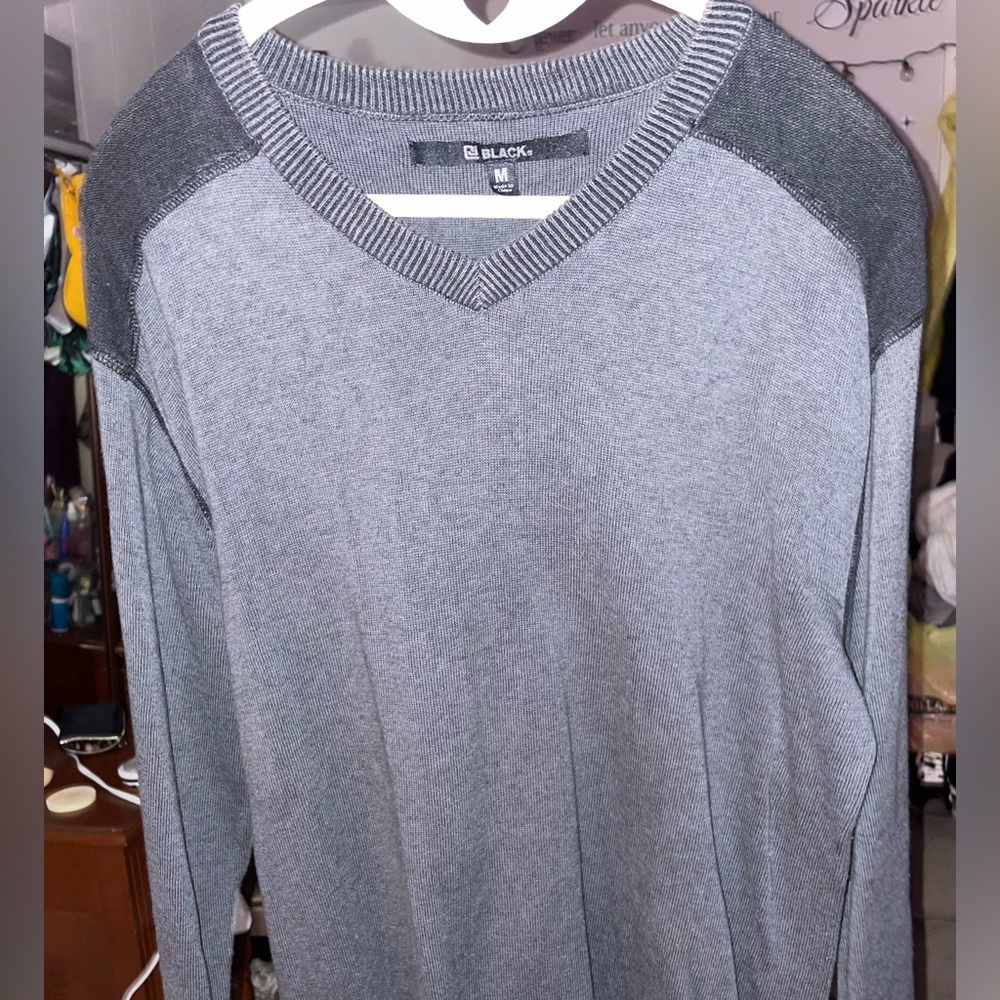 Black Label Gray V-Neck Sweater